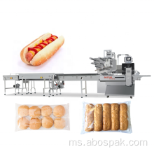 Mesin pembalut pek aliran makanan Hotdog automatik
